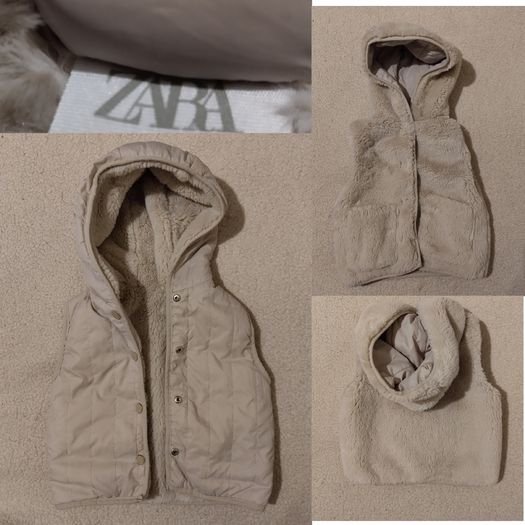 Zara Kids Faux Fur Reversible Gilet Jacket