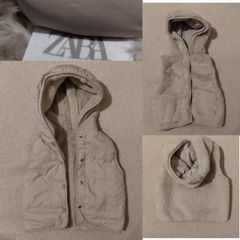 Zara Kids Faux Fur Reversible Gilet Jacket