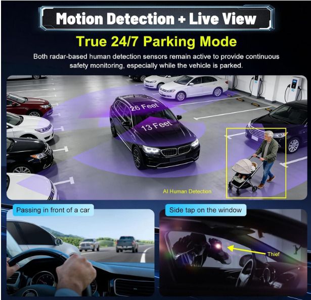 4G LTE Dash Cam with Live Remote Viewing, 1080P Dual Car Security Camera (Front and Cabin)