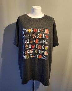 Charcoal grey Xmas alphabet t-shirt, Size 2XL / UK20, Brand new