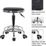 NEW SALE | Round Rolling Stool with Foot Rest PU Leather Height Adjustment Modern Industrial Metal Style Swivel Spa Salon Tattoo Work Massage Stools Small Image 2
