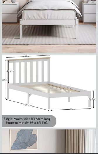 Single Bed Fram and Mattress