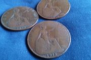 1915 George V Pennies.
