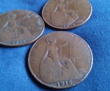 1915 George V Pennies.