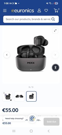 Mixx earbuds, 2 boxs  available in black & white