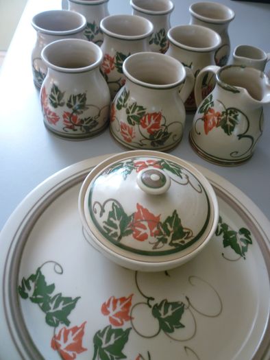 Stoneware Jackson Pottery Coffee tea service 12 pieces. IMMACULATE. CLASSIC STONE WARE