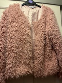 Pale Pink Shaggy Fur Jacket