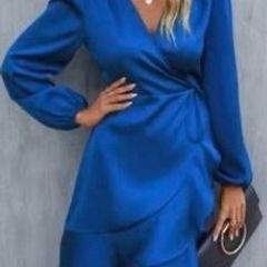 Satin wrap dress
