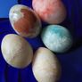 French Arcoroc Cobalt Blue Glass Plate  and Marble Eggs Image 8