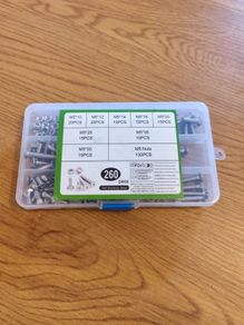 M5 Countersunk Bolt & Nut Assortment Kit 260pcs Stainless Steel