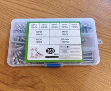 M5 Countersunk Bolt & Nut Assortment Kit 260pcs Stainless Steel