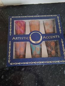 Set of six Moroccan tea glasses