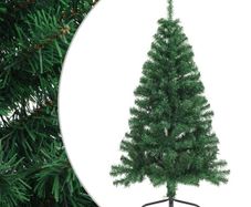 Artificial Half Christmas Tree with Stand Green 120 cm PVC