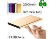 20000mAh Power Bank Charger 2 USB Ports Battery Charging iPhone Samsung Huawei