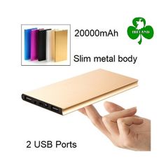 20000mAh Power Bank Charger 2 USB Ports Battery Charging iPhone Samsung Huawei