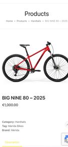 Merdia big nine 80 mountain bike