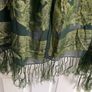 Vintage Green 100% silk scarf shawl Image 4