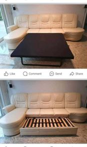 Long lasting leather sofa-bed