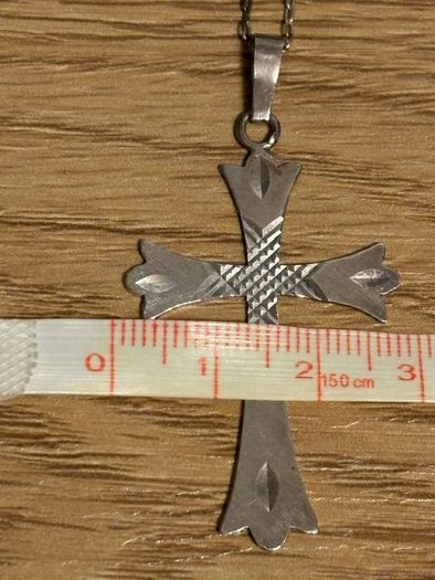 Vintage Sterling Silver Cross Necklace