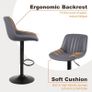 NEW SALE | Bar Stools Set of 2, Swivel Counter Height Barstools with Back, Adjustable PU Leather Bar Stool, Modern Kitchen Breakfast Bar Stools, Dark Grey Image 3
