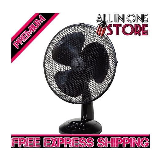 12" Inch, Lightweight, Portable Desk Fan, 3 Speed Settings, Wide-Angled Oscillation, Powerful Airflow, Quiet Operation, Perfect for Bedroom or Office (FREE SHIPPING)