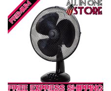 12" Inch, Lightweight, Portable Desk Fan, 3 Speed Settings, Wide-Angled Oscillation, Powerful Airflow, Quiet Operation, Perfect for Bedroom or Office (FREE SHIPPING)