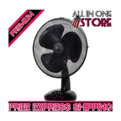12" Inch, Lightweight, Portable Desk Fan, 3 Speed Settings, Wide-Angled Oscillation, Powerful Airflow, Quiet Operation, Perfect for Bedroom or Office (FREE SHIPPING)