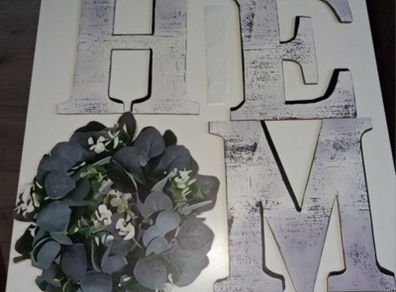 Brand New Wooden 'Home' Decor - Adhesive Wall Mounted