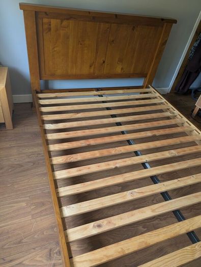 5 ft Bed frame -Dark Wood-EZ Living