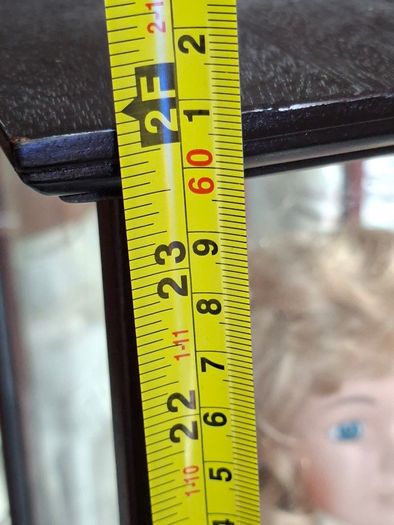 Collector's Porcelain Doll, In A very Large Mahogany Display Case, PRICE IS FOR 1 ONLY these came from a Pub contents,
