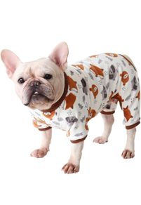 Dog Clothes,Autumn Winter Soft Warm Dog Pajamas Jumpsuit Pug Bulldog Onesies Clothes Costume for Cats Puppy Small Dogs Medium Dogs M,Brown