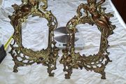 Beautiful Pair of Antique Art Nouveau Beatrice Bronzed Photo Frames Cherub Postage Available or Collection
