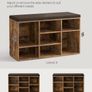 New 9 Compartment Shoe Bench With Padded Stool (Rustic brown) FREE P&P Image 4