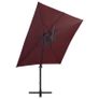 Cantilever Umbrella with Pole and LED Lights Bordeaux Red 250 cm Image 5