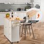 FREE SHIPPING VEVOR 2-Door 1/2 3-Drawer White Mobile Kitchen Island Rubber Wood Desktop Rolling Kitchen Cart with Wheels for Home Bar Storage Image 6