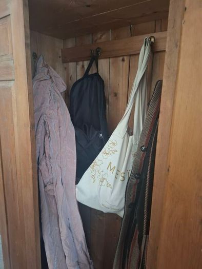Old vintage pine wardrobe