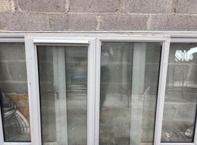 Double glazed light grey pvc windows