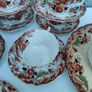 Vintage tea set, 1940's or earlier, with gold edging and floral pattern. Cafe wedding decor Image 8