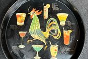Vintage Serving Tray With Cocktail Recipes