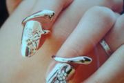 New Crystal Dragonfly Flower Nail Ring