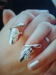 New Crystal Dragonfly Flower Nail Ring
