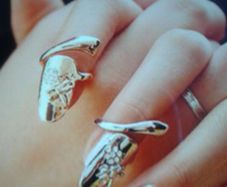 New Crystal Dragonfly Flower Nail Ring