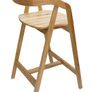 Nordic Oak Embrace Bar Stool with Curved Backrest and Armrests Image 10