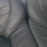 green leather couch and 2 arm chairs Image 6
