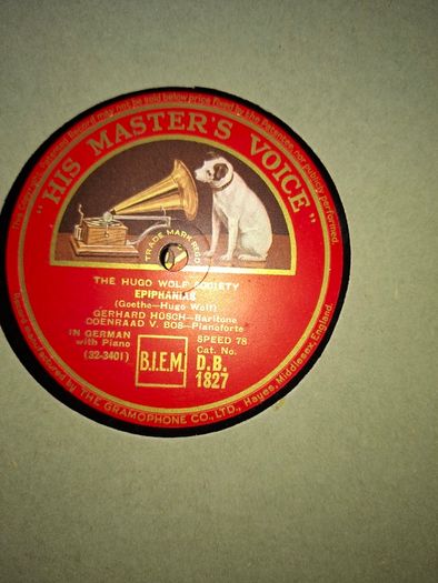 The Hugo Wolf Society Classical Music Series 12-inch 78 RPM released by His Master's Voice (HMV) 1945 postage available