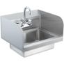 17 x 12.8in Stainless Steel Hand Sink - Wall Mount Design - Faucet & Side Splash Image 7