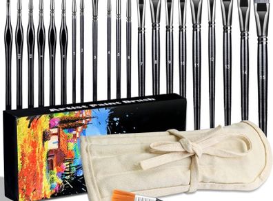23 PCS Set Paintbrush, Professional Assorted Shape Soft Hair Bristle Art Brushes, All Purpose Artist Paint Brushes for Premium Adult Detail, Gouache, Acrylic, Oil Painting or Beginner (FREE POSTAGE)