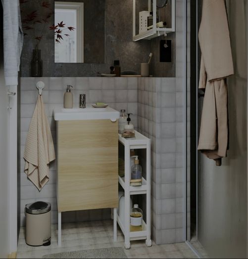 IKEA Shelves/Trolley, white, 54x18x71 cm