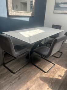 Dining table and four chairs