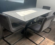 Dining table and four chairs